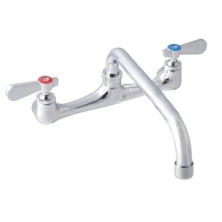 Bk Resources Workforce Standard Duty Faucet, 8" Swing Spout, 8" O.C. Splash Mount BKF-8W-8-G